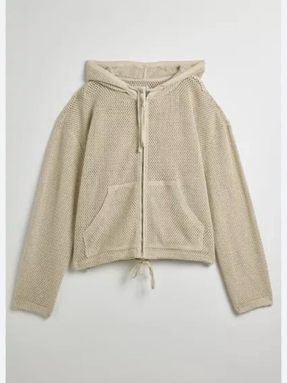 BDG Urban Outfitters Crochet Mesh Hooded Zip Front L